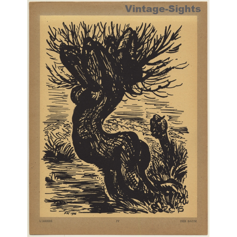 Frans Masereel: L'Arbre / Der Baum (Vintage Art Print 1947)