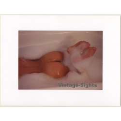 R.Folco: Artistic Nude Study Of Female In Bubble Bath*2 (Vintage Photo France 1970s)