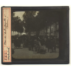 Molenbeek / Belgium: Marché - Au Puces (Vintage Glass Dia Positive ~1910s)