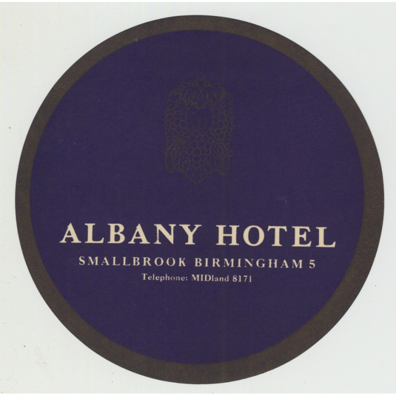 Albany Hotel - Birmingham / U.K. (Vintage Luggage Label)