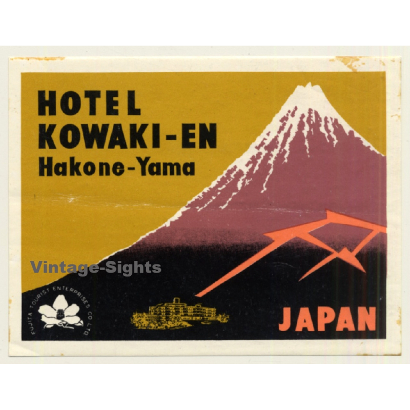 Hakone-Yama / Japan: Hotel Kowaki-En (Vintage Luggage Label)