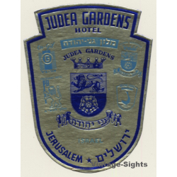 Jerusalem / Israel: Judea Gardens Hotel מלון גני יהודה (Vintage Luggage Label)
