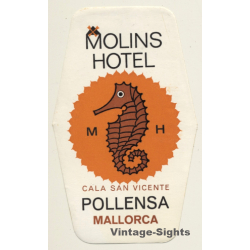 Pollensa / Mallorca: Molins Hotel (Vintage Luggage Label)