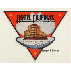 Manila / Philippines: Hotel Filipinas (Vintage Luggage Label)