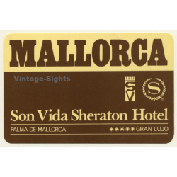 Palma De Mallorca / Spain: Son Vida Sheraton Hotel (Vintage Self Adhesive Luggage Label / Sticker)