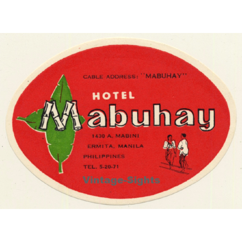 Manila / Philippines: Hotel Mabuhay (Vintage Luggage Label)