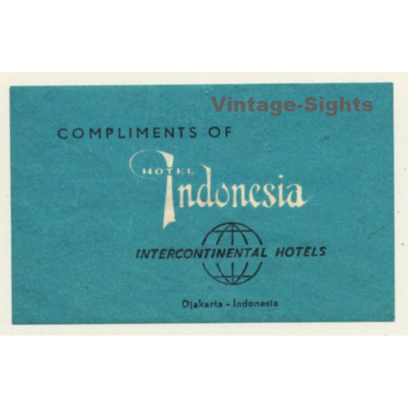 Djakarta: Hotel Indonesia - Intercontinental Hotels (Vintage Luggage Label)