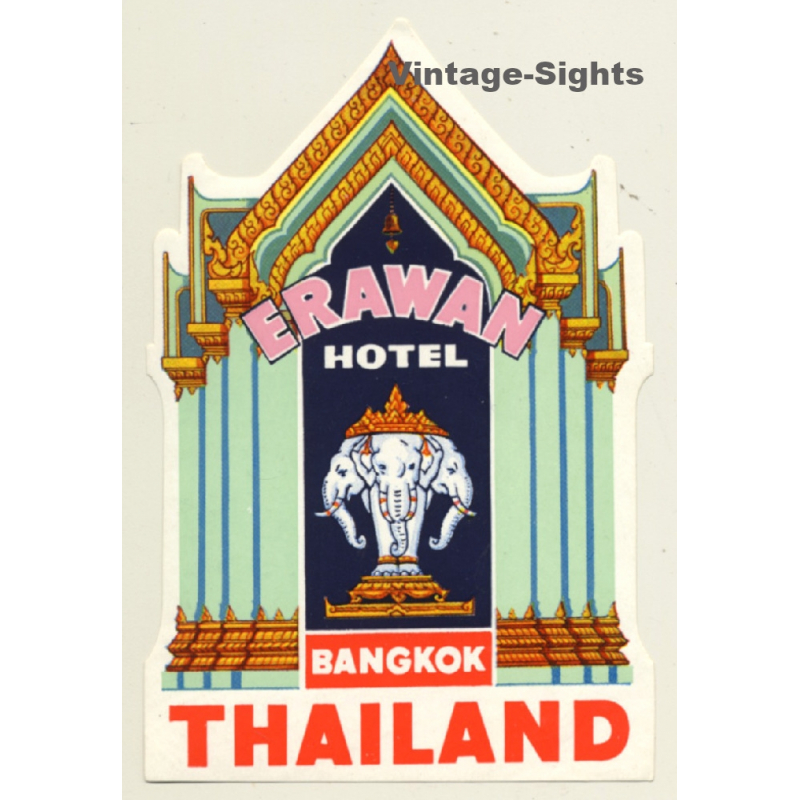 Bangkok / Thailand: Erawan Hotel - Ganesha (Vintage Luggage Label)