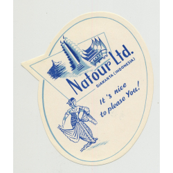 Hotel Natour Ltd. - Djakarta / Indonesia (Vintage Luggage Label)