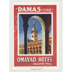Omayad Hotel - Damas (Damascus) / Syria (Vintage Luggage Label)