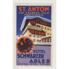 Hotel Schwarzer Adler - St. Anton - Tirol / Austria (Vintage Luggage Label)
