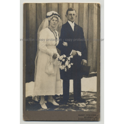 Portrait Of German Couple After Marriage / Bride - Groom (Vintage Photo 1920s/1930s)