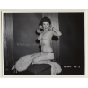 Irving Klaw: Pretty Showgirl Kneeling On Puff RINA W.3 / Pin-Up - BDSM (Vintage Photo USA)