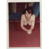Snapshot Of Slightly Bored Ginger Nude In Striptease Bar (Vintage Photo 1961)