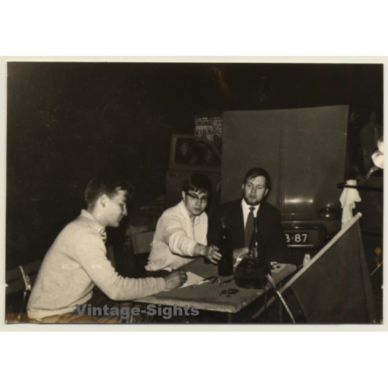 Rallye Du Limousin 1964 Time Control*2: Ribière - Breton - Breton (Vintage Photo)