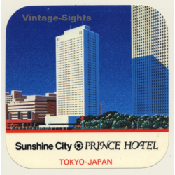 Tokyo / Japan: Sunshine City - Prince Hotel (Vintage Self Adhesive Luggage Label / Sticker)
