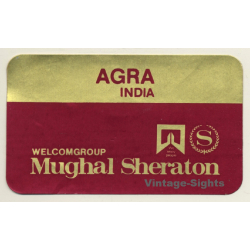 Agra / India: Mughal Sheraton (Vintage Self Adhesive Luggage Label / Sticker)