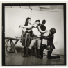 2 Mistresses & Masked Latex Master Tie Semi Nude Maid*2 / BDSM (Vintage Contact Sheet Photo 1970s)