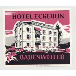 Hotel Eckerlin - Badenweiler / Germany (Vintage Luggage Label)