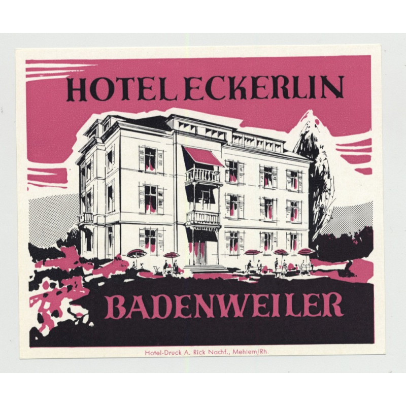 Hotel Eckerlin - Badenweiler / Germany (Vintage Luggage Label)