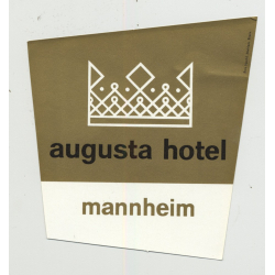 Augusta Hotel - Mannheim / Germany (Vintage Luggage Label)
