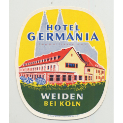 Hotel Germania - Weiden bei Köln / Germany (Vintage Luggage Label)