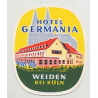 Hotel Germania - Weiden bei Köln / Germany (Vintage Luggage Label)