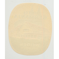 Hotel Germania - Weiden bei Köln / Germany (Vintage Luggage Label)