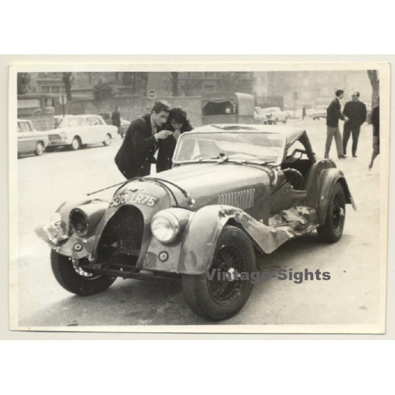 Rallye Du Limousin 1964: Crashed Morgan Plus 4 Offside Race Track (Vintage Photo) Rallye Du Limousin 1964: Crashed Morgan Plus 4 Offside Race Track (Vintage Photo)