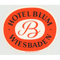Hotel Blum - Wiesbaden / Germany (Vintage Luggage Label)