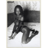 Busty Dark-Skinned Semi Nude*2 / Fishnet Body (Vintage Photo ~1990s)