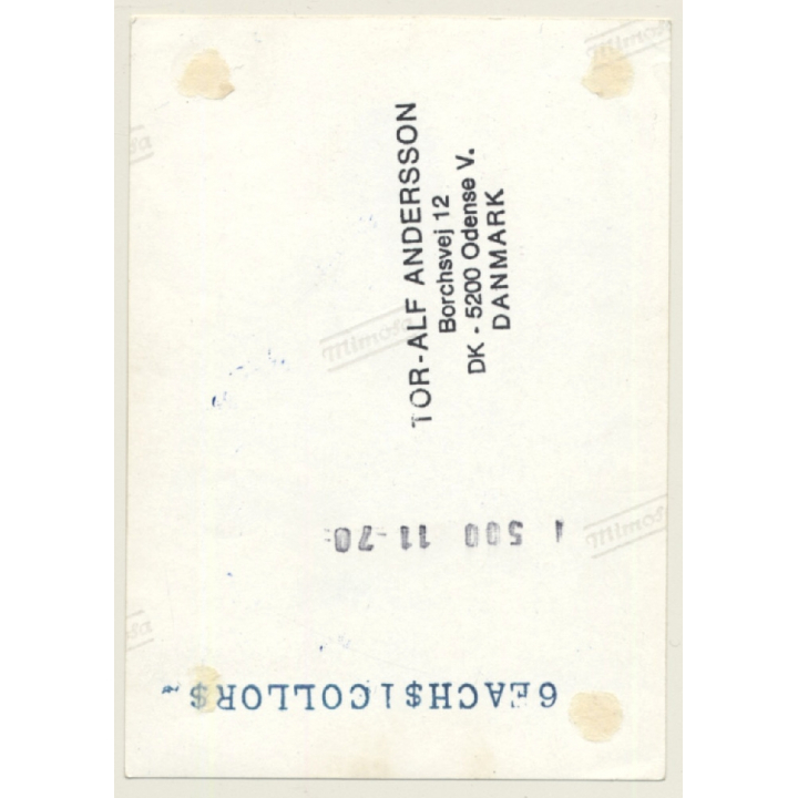 Topless Longhaired Woman Sitting (Vintage Photo Denmark 1960s)