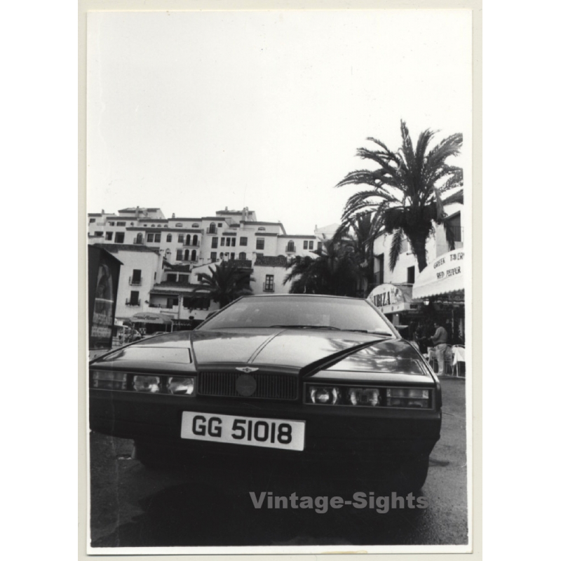 Lydia Nash: Uk Sports Car Parked At Ibiza Port (Vintage Photo 1980s)