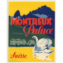 Switzerland: Montreux Palace Suisse (Vintage Hotel Luggage Label ~1930s/1940s)
