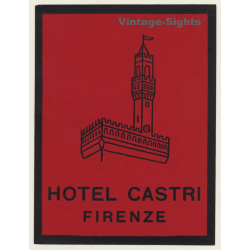 Florence / Italy: Hotel Castri Firenze (Vintage Luggage Label)