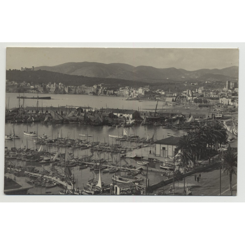 07001 View Over Port Of Palma de Mallorca - Baleares / Spain (Vintage PC 1920s/1930s)