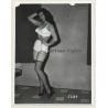 Irving Klaw: Bettie Pages In White Lingerie 5084 / Pin-Up - BDSM (Vintage Photo USA)