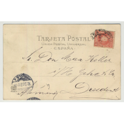 80002 Barcelona - Monumento De Colón / Spain (Vintage PC 1903 Lithograph)