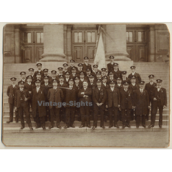 Belgium: Group Of Railwaymen - Conductors  (Large Vintage Photo ~1910s/1920s)