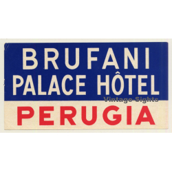 Perugia / Italy: Brufani Palace Hotel (Vintage Luggage Label)