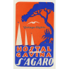 S'Agaro / Spain: Hostal De La Cavina / Sailing Ships (Vintage Luggage Label)