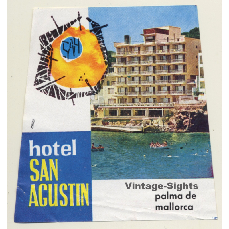 Palma De Mallorca / Spain: Hotel San Agustin (Vintage Luggage Label ~1960s)