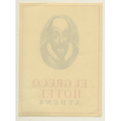 Athens / Greece: El Greco Hotel (Vintage Luggage Label)