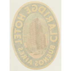 Buenos Aires / Argentina: Claridge Hotel (Vintage Luggage Label)