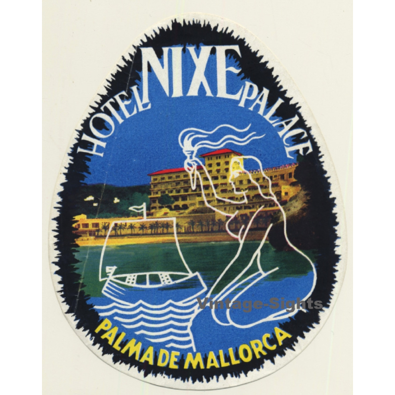 Palma De Mallorca / Spain: Hotel Nixe Palace (Vintage Luggage Label)