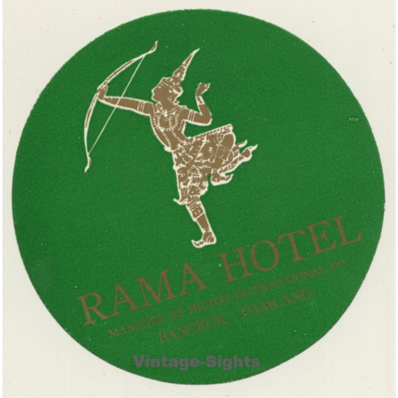 Bangkok / Thailand: Hotel Rama*2 (Vintage Luggage Label)