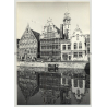 9000 Gent - Belgium: Old Houses Of The Graslei Quay (Vintage Photo 1960s B/W)