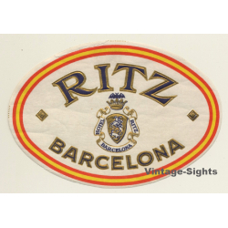 Barcelona / Spain: Hotel Ritz (Vintage Luggage Label ~1940s)