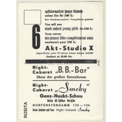 Nude Showgirl Rosita / Pin-Up - Daily Girl Press (Vintage PC 1968)