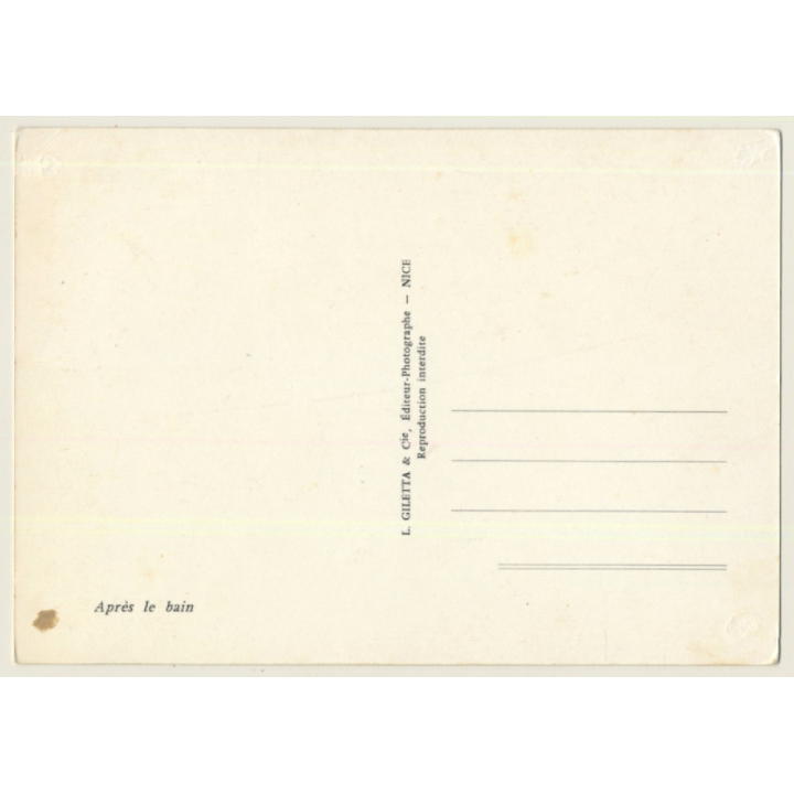 Kneeling Blonde Semi Nude At Lake Shore / Pin-Up - Risqué (Vintage PC 1960s)